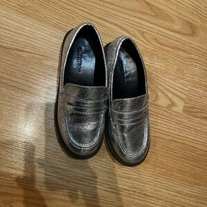Kids Silver Loafers